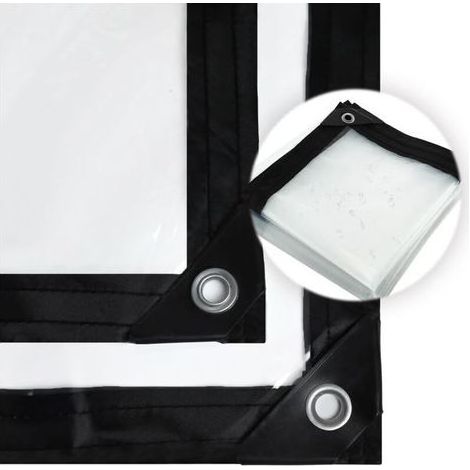 – Bâche de protection imperméable transparente 3x3m – Polyéthylène résistant aux intempéries – Œillets en aluminium pour installation facile (1/5)