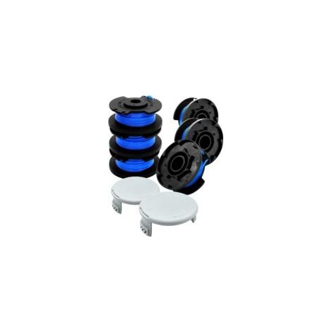 Bobine Fil Coupe Bordure pour Ryobi Coupe-Bordures One+ 18V, 24V et 40V, 6 Bobine de Fil Debroussailleuse avec 2 Couvercles de Bobine (1/5)