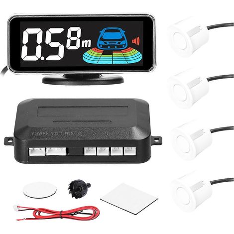 Sistema de radares de marcha atrás con pantalla LCD, sensor de aparcamiento, detección de distancia, alarma sonora y zumbador con 4 u 8 sondas. (1/4)