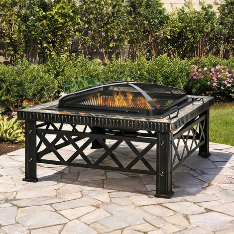 Brasero nero en ardesia Metallo 76 x 76 x 47 cm (1/5)