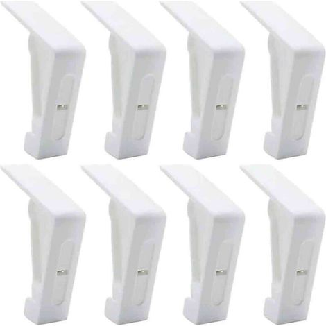 8 Pièces Pinces à Nappe en Plastique Blanc pour Table dExtérieur - Pinces Réglables à Ressort pour Nappe de Jardin Pique-Nique (1/4)