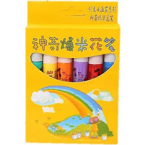 Lot de 6 stylos 3D magiques à effet gonflant - L'encre gonfle comme du pop-corn - Utilisation avec un sèche-cheveux - Idée cadeau DIY (1/4)