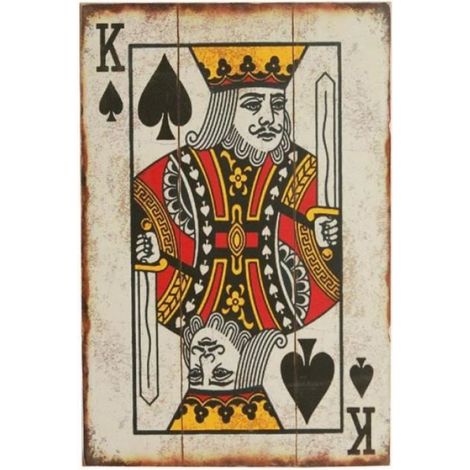 Cartes rétro Poker en Bois pour Signe hôtel/café/Bar décoration Murale Vintage Toile Peinture Cartes à Jouer 40x60cmx3 sans cadre (1/3)