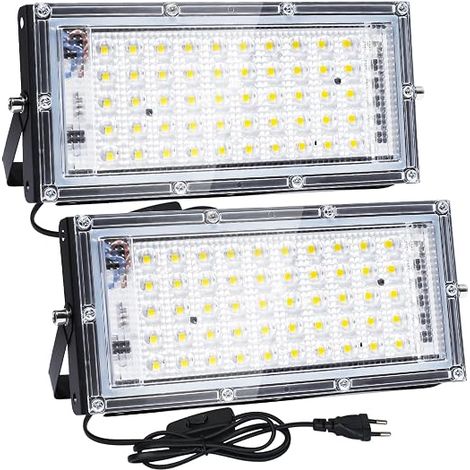 50 W LED Floodlight, 5000 LM, 6500 K Warm White LED Floodlight, IP65 Waterproof Outdoor Lighting for Doors, Hallway, Garage, Yard and Garden (1/5)