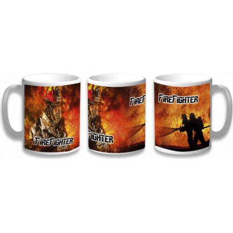 Tazza barbarica in ceramica per vigili del fuoco, dimensioni 9,6 cm, diametro 8 cm, stampa a 360°