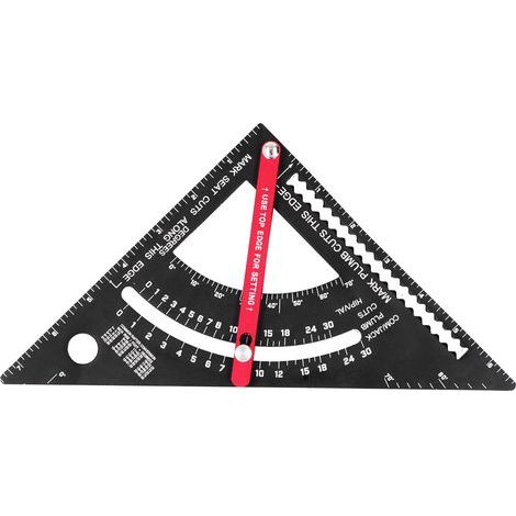 Règle triangulaire pour le travail du bois, échelle Laser précise en alliage d'aluminium avec goniomètre 7 pouces (1/5)