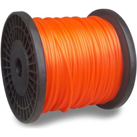 Fil de coupe-herbe rond de 100 m (0,095 po), bobine de rechange de 2,4 mm, en nylon, pour couper les mauvaises herbes de la pelouse, couleur orange