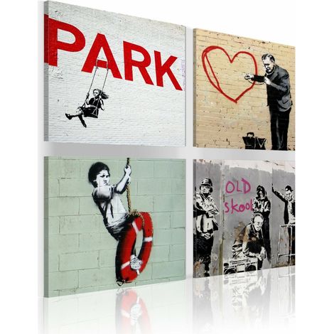 Tableau Banksy inspiration urbaines - 80 x 80 cm (1/4)