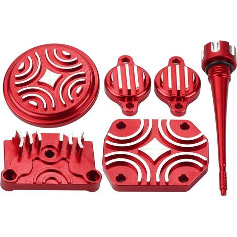 Akozon Pièces de Kit de Couverture de Moteur en Alliage d'aluminium de pour Lifan Pit Dirt Bike - Rouge (1/5)