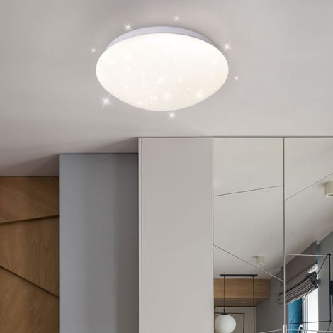 Plafoniera a LED plafoniera lampada da soggiorno, cielo stellato, metallo, bianco, DXH 21,5 x 7,8 cm