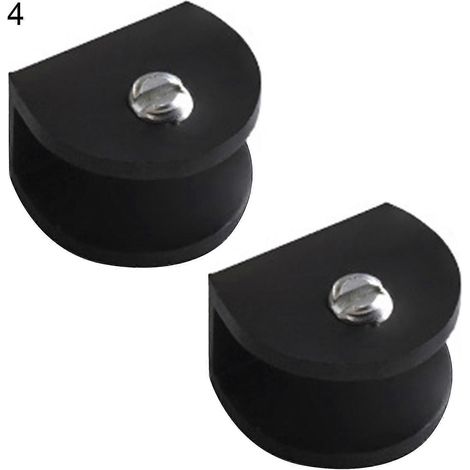 Ensemble de 2 pinces à verre carrées, noires, plates, robustes, en acier inoxydable, portables, haute dureté et résistantes aux chutes, adaptées à la fixation murale. (Mengx 4) (1/3)