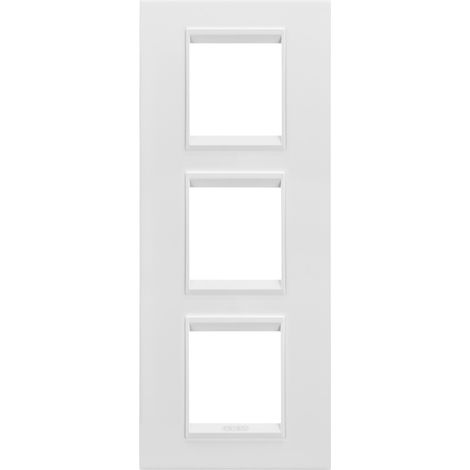 PLAQUE LUX 2+2+2P V MÉTAL BLANC SATIN GEWISS GW16227XW