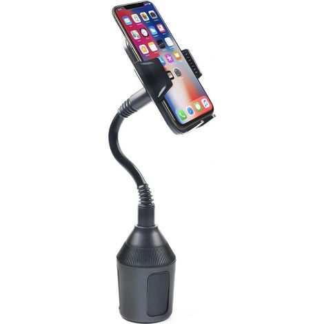 Universel Support de Voiture Support de Fixation Réglable sur Porte-Gobelet de Voiture avec Bras Flexible de 8.4 cm pour iPhone, Smartphone (1/5)