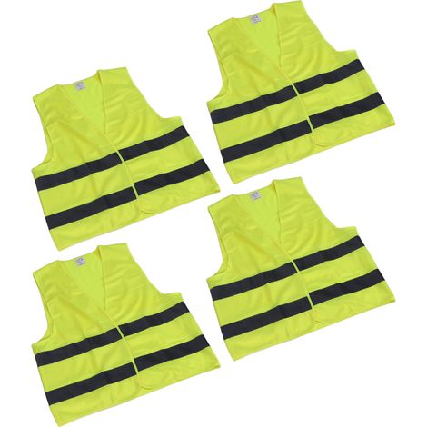 Gilet de sécurité haute visibilité, bande réfléchissante, jaune fluo, taille XXL, pour embouteillages, homme et femme. (1/5)