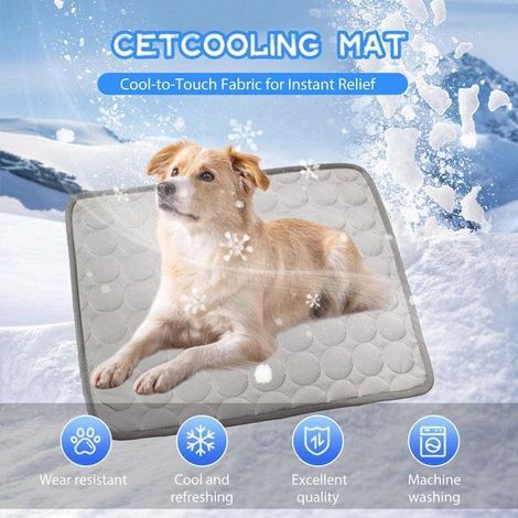 Tapis Rafraîchissant Chat Gris XL 100x75cm Grand Coussin Été Pour Grand Chien – Auto-Refroidissant, Résistant et Facile à Nettoyer (1/5)