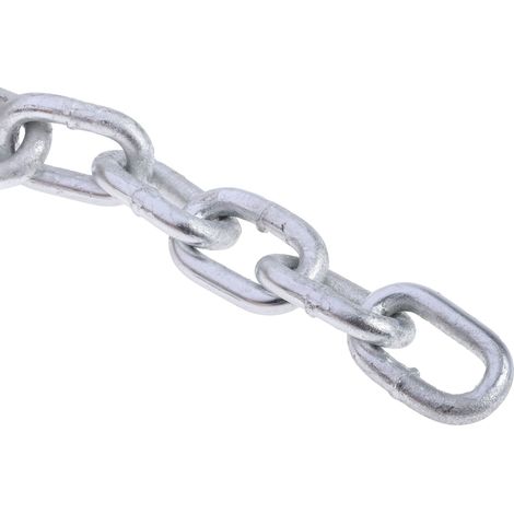 Rs Pro – Chaîne de liaison en acier galvanisé 6.6mm – Charge 145 kg – Longueur 10 m – Pour applications lourdes et chantiers exigeants
