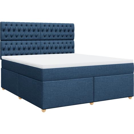 Maison Exclusive - Cama box spring con colchón tela azul 180x200 (1/5)