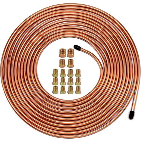 Bremsleitungssatz aus Kupfer-Nickel, 1/4 Zoll Außendurchmesser, 25 Fuß Spule mit 16 Anschlüssen (1/5)
