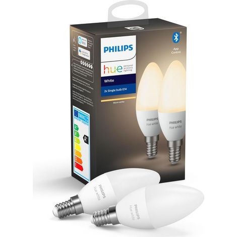 Philips hue Philips Hue White E14 LED Lampe Doppelpack 2x 5,5 W Bluetooth (67127300) (1/5)