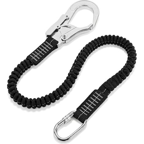 Lanyard de sécurité avec snap Hook 25 kN véhile lourde Protection d'automne de sécurité intérieure absorbant le harnais de sangle d'arbre d'escalade élastique (1/5)