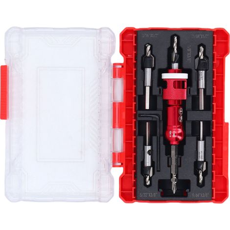 Jeu de forets à fraise avec butée de profondeur réglable, Kit d'outils pour le travail du bois (1/5)
