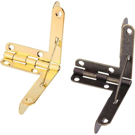 Lot de 20 charnières à ressort , mini charnières décoratives en bois, avec serrure et écrou (bronze)