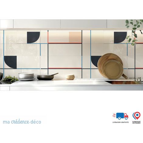Crédence : Grille Intemporelle colorée - Alu composite - 120 - 60 (1/3)
