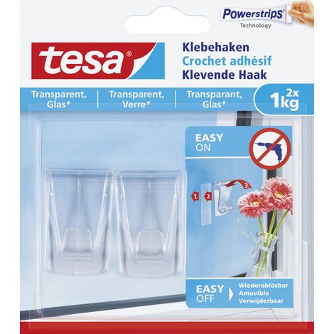 tesa Klebehaken Traglast 1 kg, 2 Stück Haken, Ösen & Nieten (1/3)