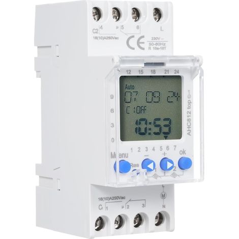 Minuterie Programmable à 2 Canaux, Matériau ABS, écran LCD, Programmation Hebdomadaire Flexible pour Le Bureau à Domicile 230 V 16 A (1/5)