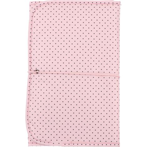 Nappe à langer bébé portable imperméable en nylon, confortable et multifonction, idéale pour les voyages et la maison, motif pois roses. (1/5)