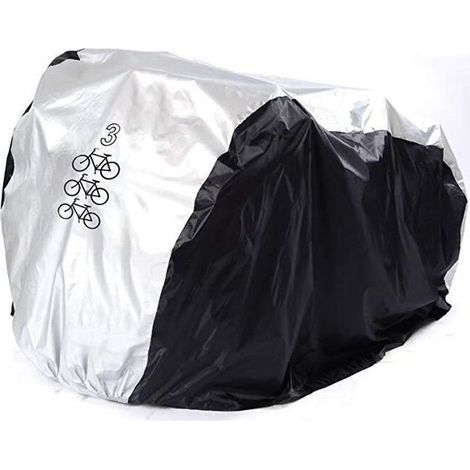 Housse Velo Exterieur Anti-UV Protection Poussière Résistant Impermeable Pluie pour Vélo Bicyclette Cycle Scooter L Noir et Argent (1/4)