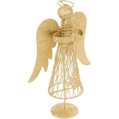 Ange de Noël en métal doré H. 25 cm - Feeric lights & christmas (1/2)