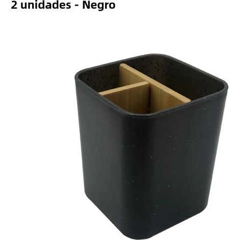 Porte-brosses à dents en plastique, boîte de rangement pour accessoires de salle de bain, porte-brosses à dents et dentifrice Mdug (noir, 2 pièces) (1/5)