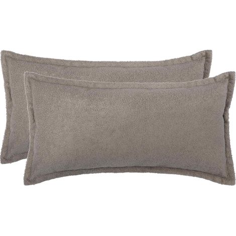 Federa 2 pz HOUTEN Grigio Chiaro 40 x 80 cm Bouclé vidaXL