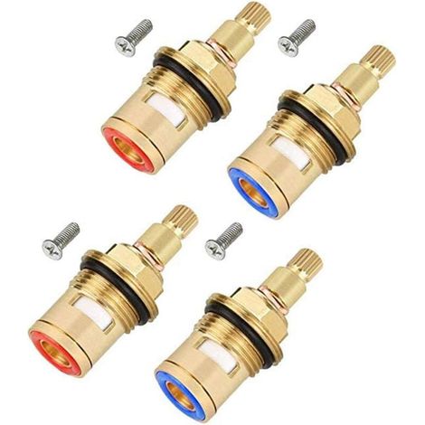 4 pièces Tete A Disques Ceramique, Cartouches Céramique Universelles de Rechange, pour cabine douche Cuisine Salle de douche Vannes de Remplacement de l'eau en Laiton (1/5)