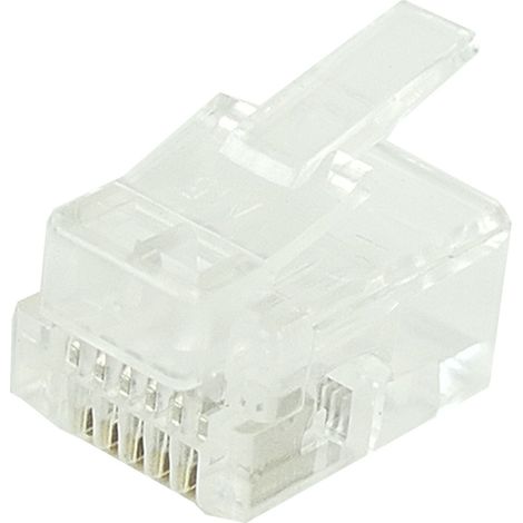 BeMatik - RJ12 prise téléphonique 6P6C mâle à sertir paquet de 25 unités (1/4)