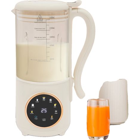 Sojamilchbereiter, 600 W Leistung, 1,4 l Fassungsvermögen, 16 Klingen, LED-Anzeige, Ein-Knopf-Reinigung (1/5)