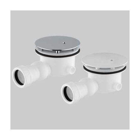 PILETTA DOCCIA FORO 90 MM CON SNODO - 1" 1/2 - 40 cover bianca