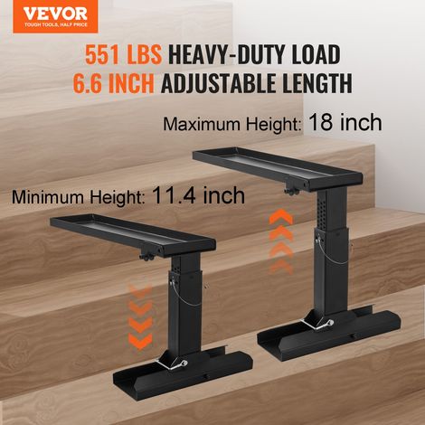 Niveleur d'Échelle, 757x289,5-457,2 mm, Outil de Nivellement d'Échelle d'Escalier Acier Extensible, Trémie de Pas Pliable, Stabilis… (1/5)
