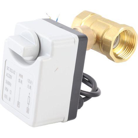 Vanne à bille motorisée DN25, 2 voies normalement ouverte, mode manuel et automatique intégré, alimentation AC220V (1/5)