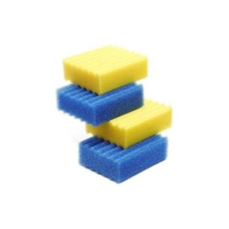 Lot de 4 éponges filtrantes (2 jaunes,2 bleues) Filtre biologique 350 Éponges de rechange Convient aux bassins et piscines (1/5)