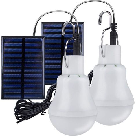 Lampes solaires portables de camping Ulisem2, ampoule solaire LED, lampe de secours solaire, lanterne de jardin, éclairage solaire avec crochet, panneau d'ampoules pour camping, pêche, randonnée, inté