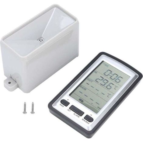 Thermomètre numérique température intérieur/extérieur, station météo avec capteur à distance, jauge de pluie, récepteur. (1/4)