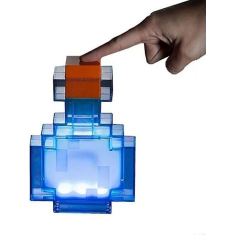Lampada da scrivania LED a forma di bottiglia Minecraft – luci notturne colorate con cambio automatico di colore, altezza 18 cm, ideale per camere infantili, decorazioni gaming e atmosfere notturne.