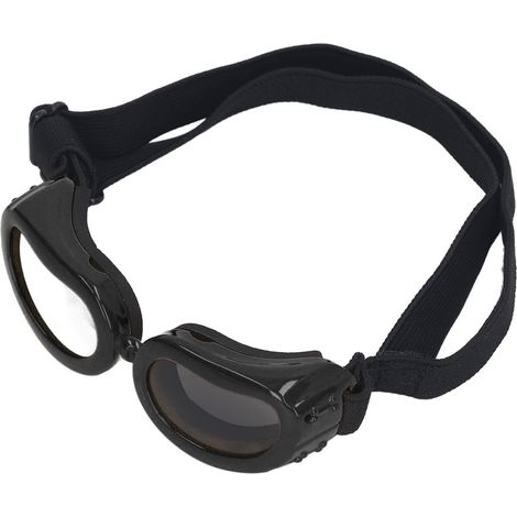 Hundebrille mit UV-Schutz, verstellbaren Schultergurten, winddicht, weicher Rahmen, schwarz (1/5)