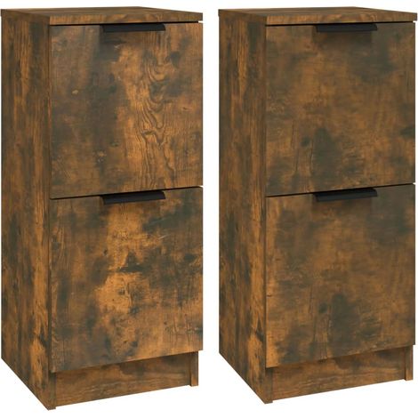 Maison Exclusive - Credenze 2 pz Rovere Fumo 30x30x70 cm in Legno Multistrato