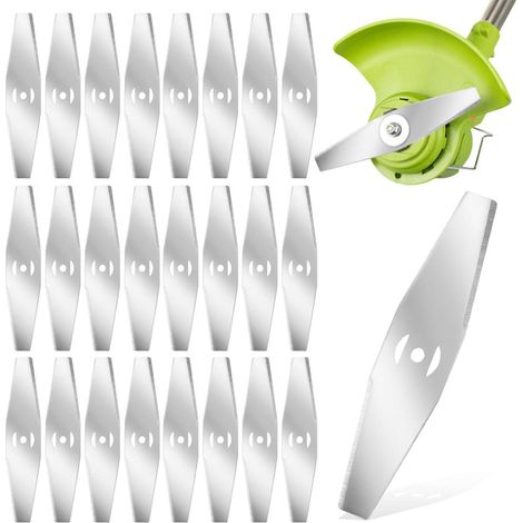 24-teilige Packung Stahl-Rasenmähermesser, Ersatzmesser für Freischneider und Rasenmäher, 15 cm, langlebig und rostbeständig. (1/4)