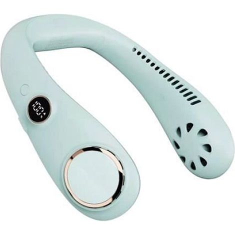 Ventilateur suspendu portatif rechargeable sans lame pour le cou Vent réglable à 3 vitesses Sortie de vent à 360 ° Écran d'aff-M (1/4)