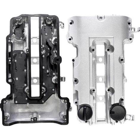 Tapa de válvulas del motor, aluminio, acabado pulido, reemplazo directo, compatible con varios modelos Chevrolet, incluye junta y tornillería de montaje. (1/5)