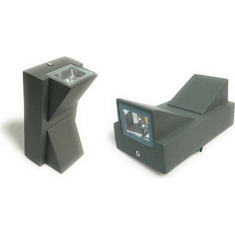 TrAdE Shop Traesio - Applique Doppia Emissione 10 W Per Esterno Grigio Luce Fredda Calda Ip65 Es04 - -Bianco Freddo -